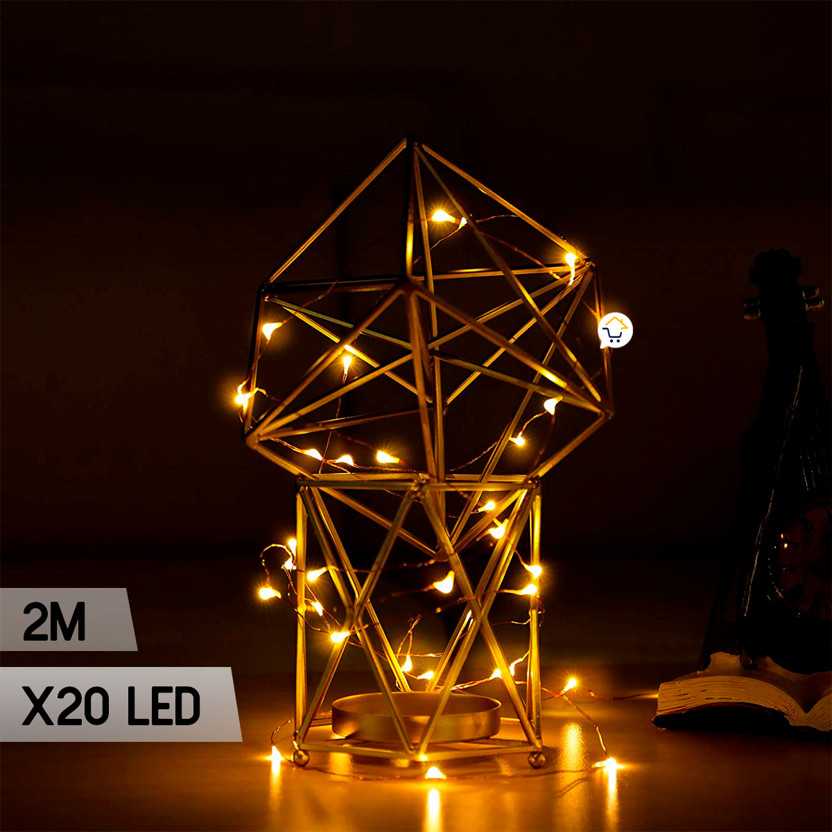 Luces Micro Led Fija Decoración X20 Led Luz Navidad Función Pila Cálido TX20BCA